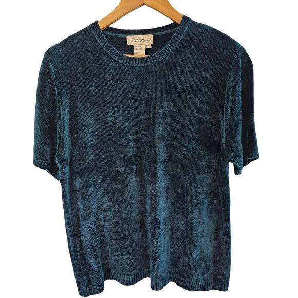 Fred David Vintage Y2K Sweater Womens Large Blue Knit Boho Retro Soft Indie Cozy - Picture 1 of 8